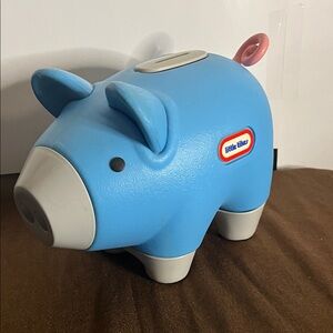 Vintage little tikes blue piggy bank